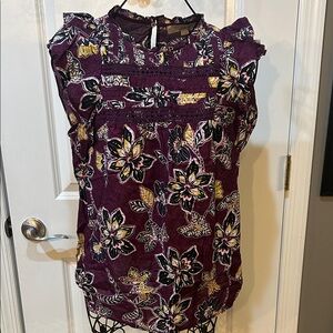 LOFT Purple Floral Blouse